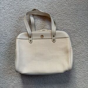 Vintage Étienne Aigner leather and woven handbag